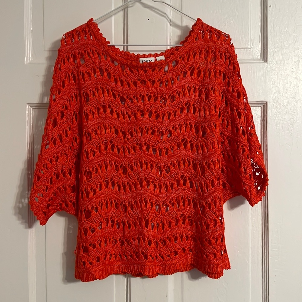 Vibrant Orange sweater, EUC